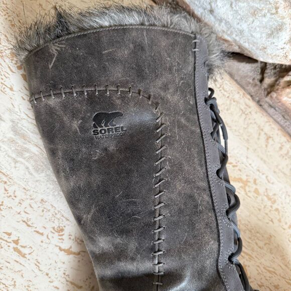 Sorel Cate the Great women’s lace up faux fur boots winter wear cozy outdoors - Picture 14 of 16